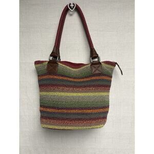 The Sak Multi Color Crochet Shoulder Bag Tote Purse
